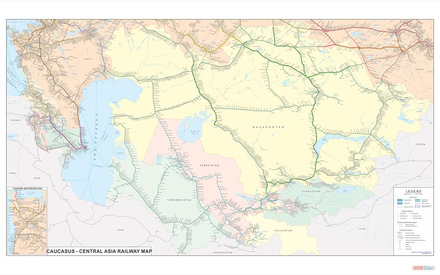 Caucasus-Central Asia Railway map