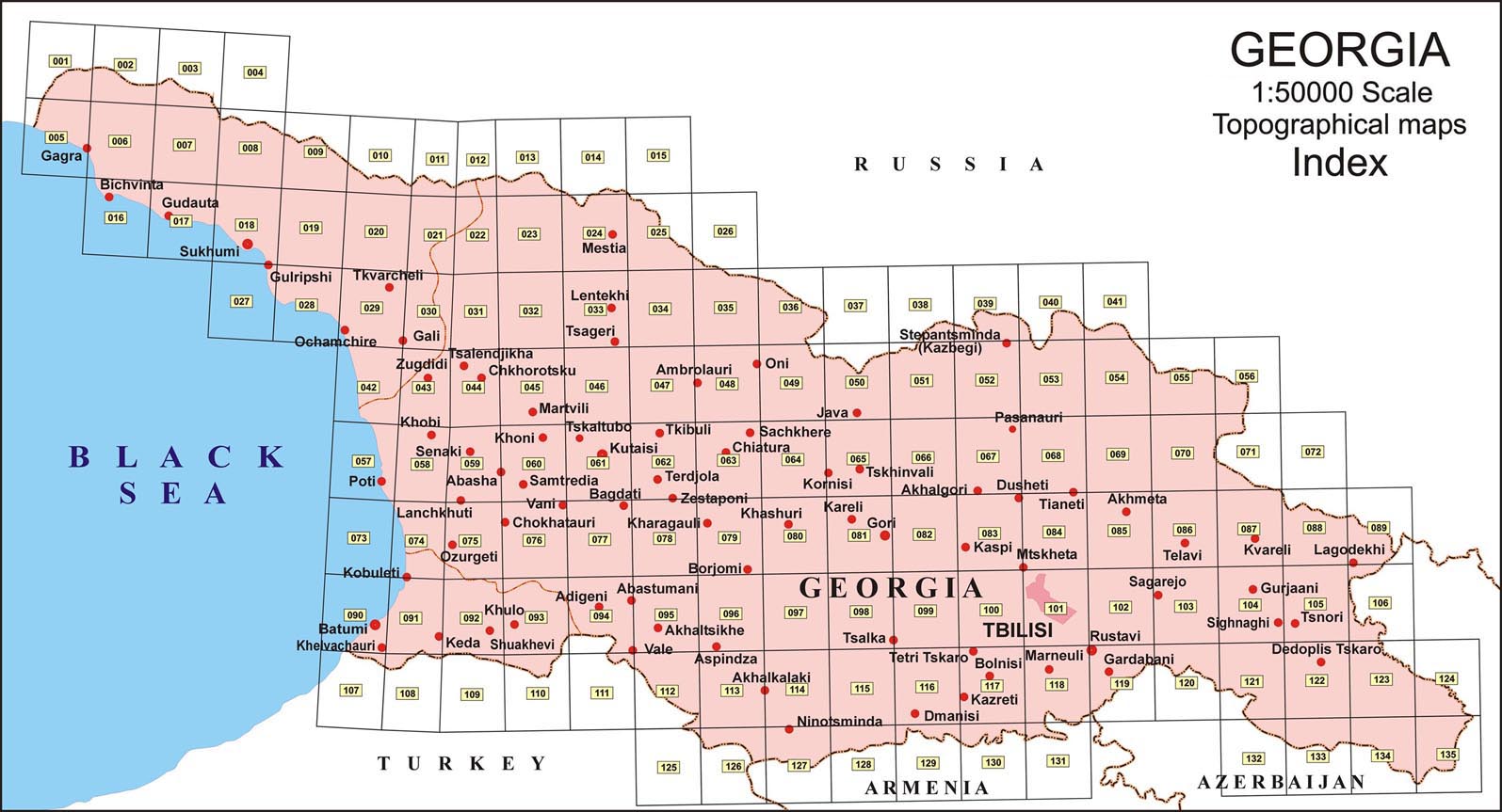 ტოპოგრაფიული რუკები - საქართველო 50k