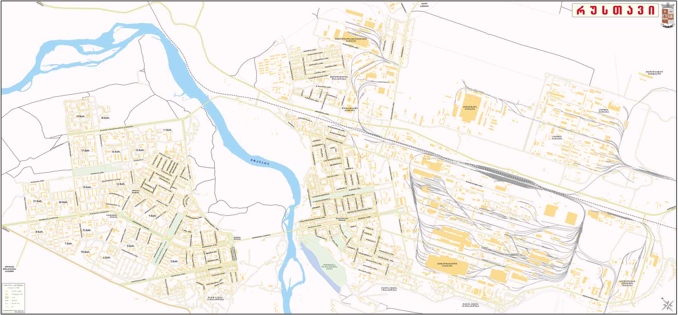 RUSTAVI DETAILED MAP