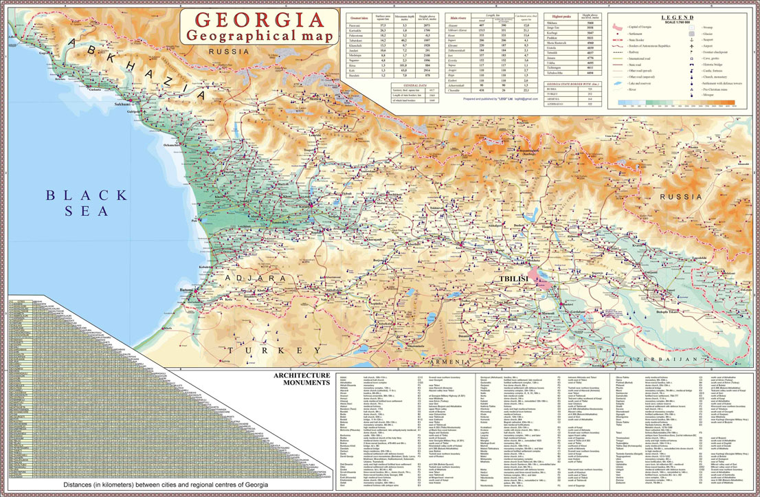 GEORGIA PHISICAL MAP