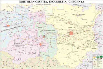 NORTHERN CAUCASUS POLITICAL MAP